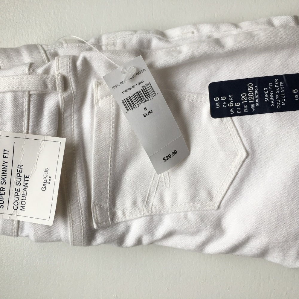 NWT GapKids girls white skinny jeans